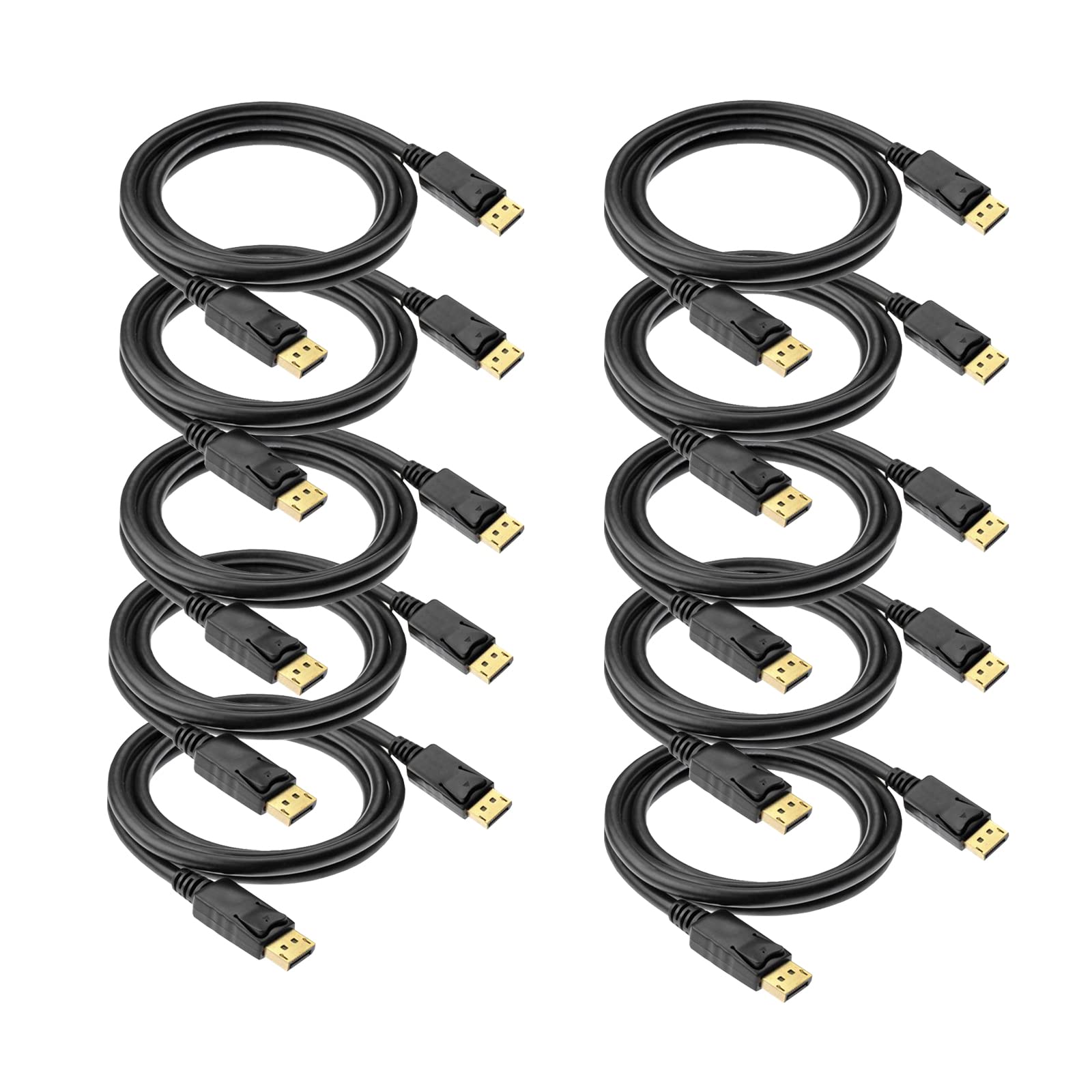 DisplayPort to Displayport Cable 6 Feet,Anbear Gold Plated Display Port to Display Port Cable 4K@60HZ Resolution(Male to Male) for DisplayPort Enabled Desktops and Laptops to Displays (10 Pack)