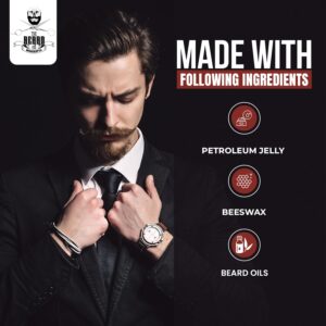 The Beard and The Wonderful Organic Beard-and-Moustache-Wax for Men, 30ml - Stronghold with Cedarwood Scent, Ideal for Beard Styling and Facial Hair Growth