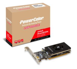 powercolor amd radeon rx 6400 low profile graphics card with 4gb gddr6 memory