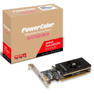 PowerColor AMD Radeon RX 6400 Low Profile Graphics Card with 4GB GDDR6 Memory