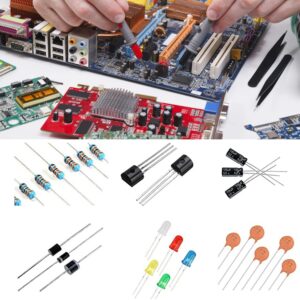 YUEONEWIN 1400Pcs Basic Electronics Component Assortment Kit, Electrolytic Capacitor, Ceramic Capacitor, LED Diode, Common Diode, Resistor, Transistor Component for Arduino, Electronic DIY Project