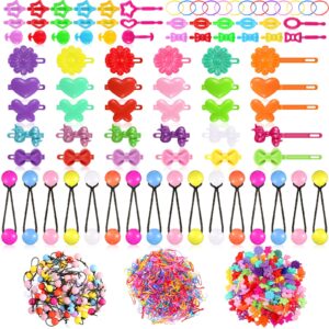 1184 pcs hair accessories for girls self hinge girls hair barrettes baby hair ties elastic hair bands assorted elastic ponytail holders cartoon design hair clip multicolor rubber band for baby toddler