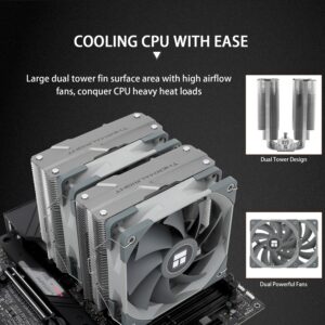 Thermalright Peerless Assassin 120 CPU Air Cooler, 6 Heat Pipes, Dual 120mm TL-C12 PWM Fan, Aluminium Heatsink Cover, AGHP Technology, for AMD AM4/AM5 Intel LGA 1700/115X/1200/2011/2066 (PA120)