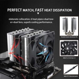 Thermalright Peerless Assassin 120 SE CPU Air Cooler, PA120 SE, 6 Heat Pipes, Dual 120mm TL-C12C PWM Fan, Aluminium Heatsink Cover, AGHP Technology, for AMD AM4/AM5 Intel 1700/1150/1200