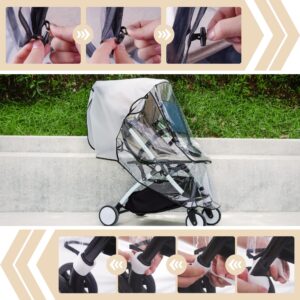 Bemece Stroller Rain Cover, Universal Stroller Accessory, Baby Travel Weather Shield for Summer, Windproof Waterproof, Protect from Dust Snow - Double Protection