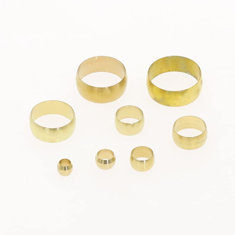 10Pc Brass Double Taper Ferrule 4 6 8 10 12 14 20Mm OD Compression Sleeve Seal Ring Fittings Tube Centralized Lubrication System 6MM