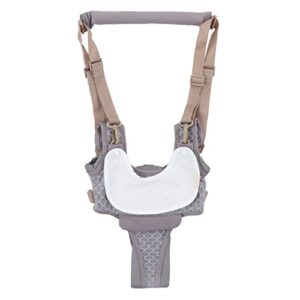 baby walking harnesses, webbing mesh lightweight sweat absorbing adjustable detachable crotch pad handheld toddler walk assistant belt for 8-24 months 5-20kg baby(grey- mesh)