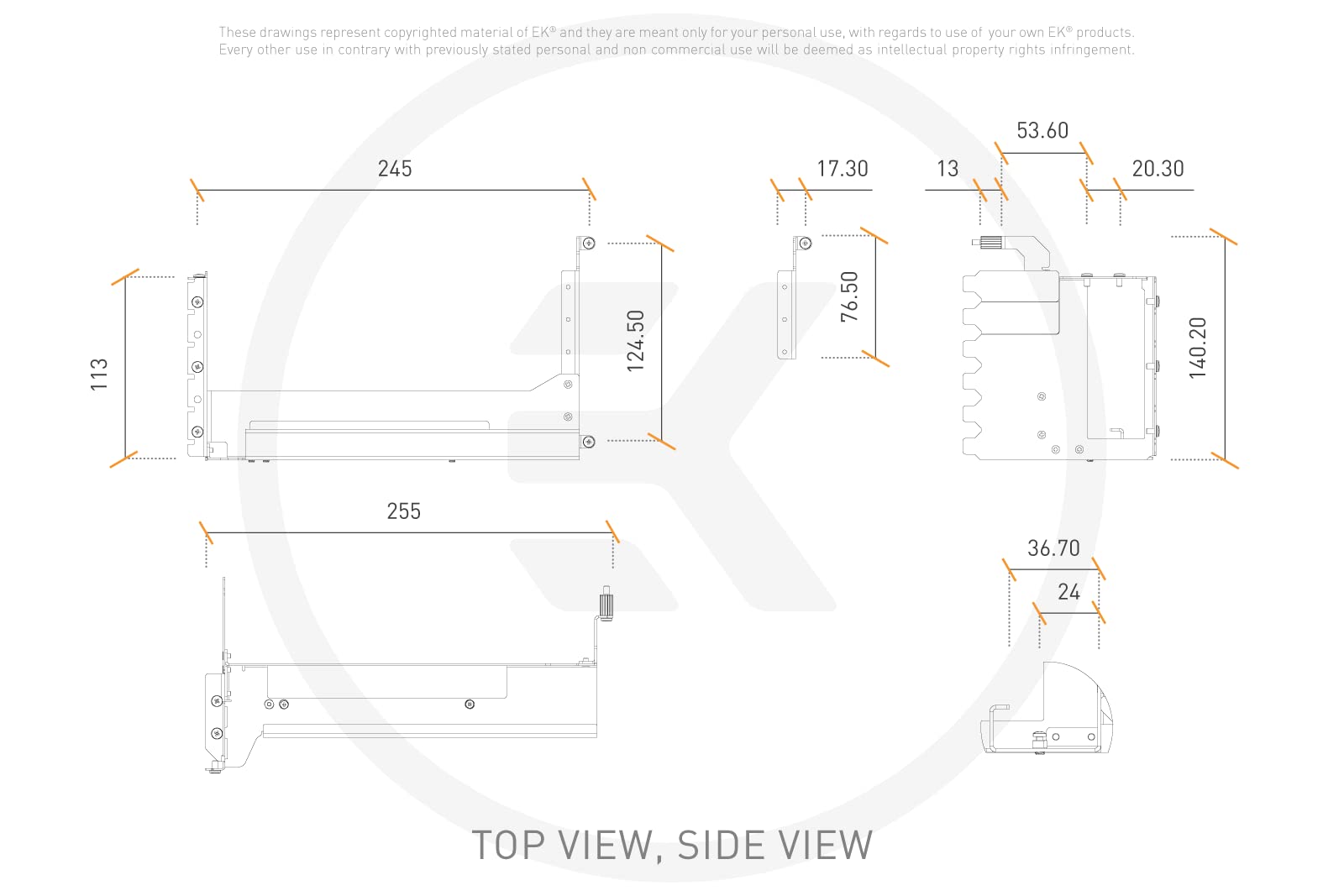 EKWB EK-Loop Vertical GPU Holder EVO - Gen4 Riser