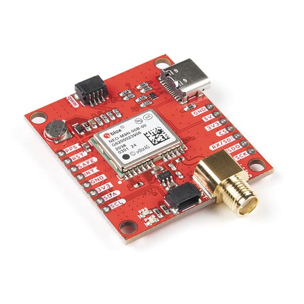 SparkFun GPS Breakout - NEO-M9N, SMA (Qwiic) - GPS Board w/Equally Impressive Configuration Options - Time-to-First-Fix: Cold: 24s Hot: 2s - Max Altitude: 80,000m - 4 Concurrent GNSS