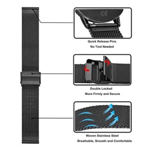 FitTurn Watch Band Compatible with TouchElex Smart Watch Bands for TouchElex Venus 1.2" Smart Watch Straps for TouchElex Sirius 1.52" Smart Watch Metal Bracelet (2 Pack B)