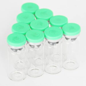 Vitorinca 10ml Sterile Glass Vials, 10 Packs-10ml Sterile Empty Vial with Self-Healing Injection Port and Flip Top Cap, Sterile Package, for use in sterile preparations and Laboratory Study