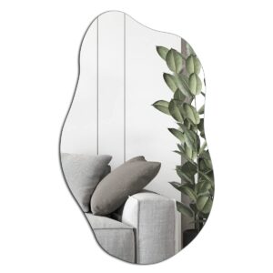 wood worth irregular mirror wall decor 19.7 x 33.5 inch,frameless vanity mirrors for living room bedroom home office