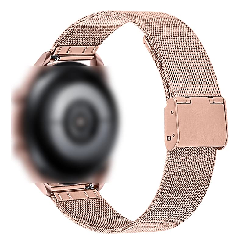 FitTurn Wrist Strap Compatible with TouchElex Smart Watch Bands for TouchElex Venus 1.2" Smart Watch Straps for TouchElex Sirius 1.52" Smart Watch Metal Bracelet (Silver+Rose Gold)