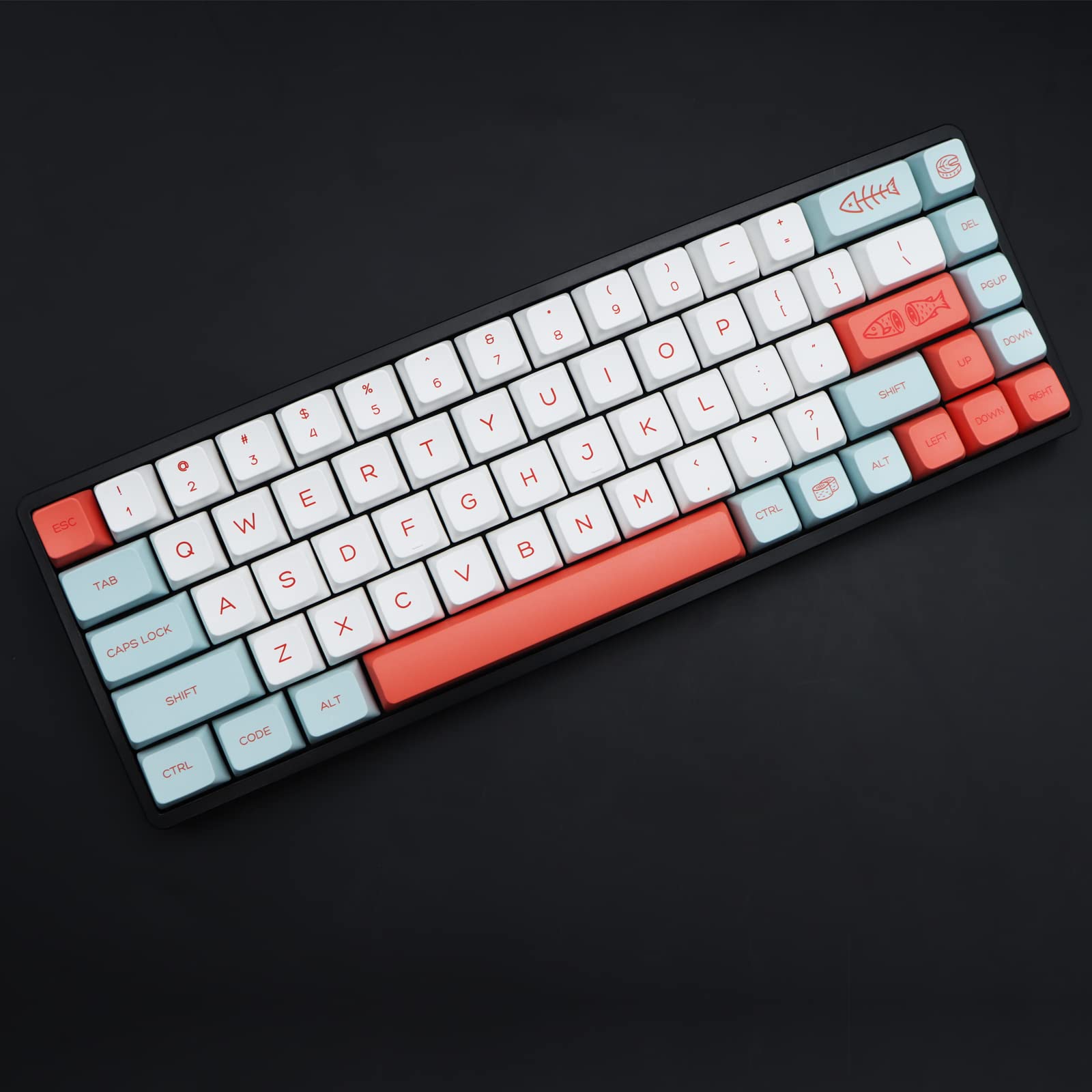 MOLGRIA Salmon MDA Keycaps, 135 Set Custom Keycaps Salmon for Gaming Keyboard, PBT MDA Dye Sublimation Keycaps with Keycap Puller for Gateron Kailh Cherry MX 104/87/74/61 60 Keyboard