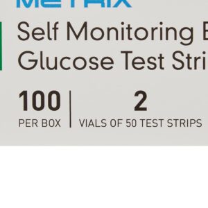 McKesson True METRIX Self-Monitoring Blood Glucose Test Strips - Supplies for Diabetes Self Monitor Systems, 100 Strips, 1 Pack