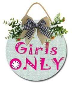 girls only wall decor model 85 girls only door hanging sign bedroom nursery wall wooden sign décor toilet bathroom 12x12" by weytff