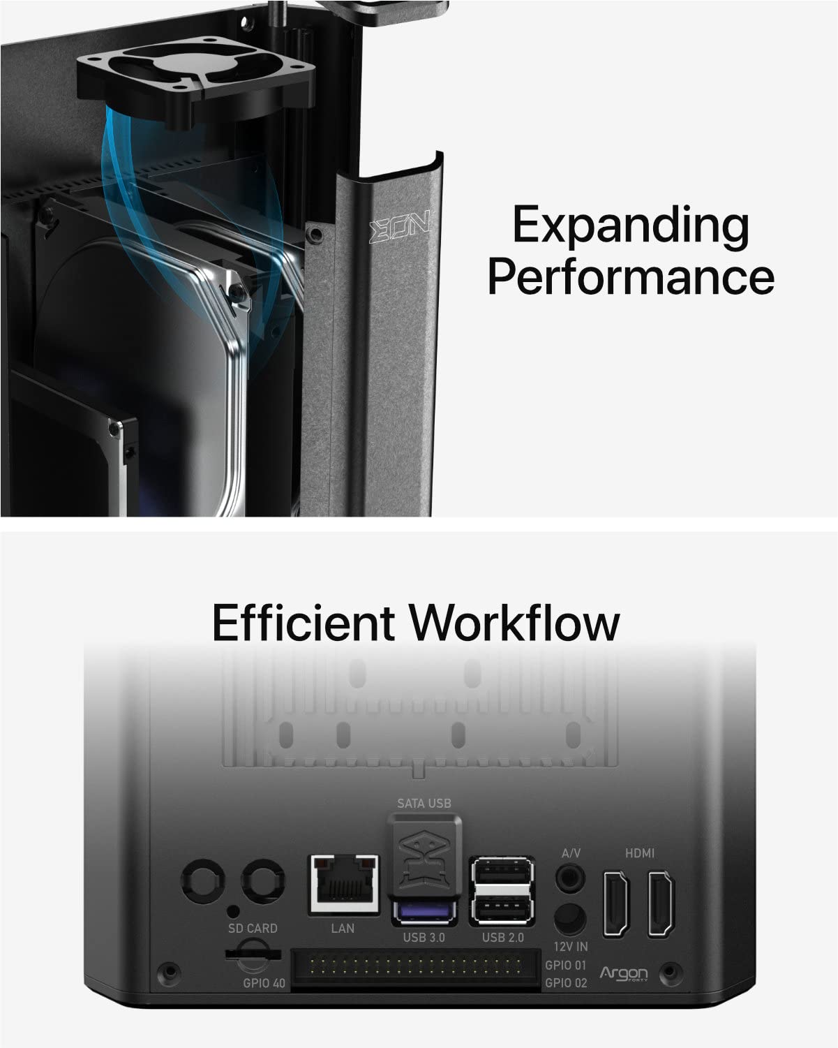 Argon EON RaspberryPi NAS Case (Network Attached Storage) for Raspberry Pi 4