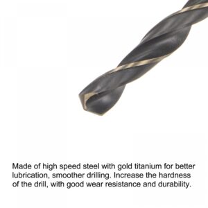 uxcell High Speed Steel Hex Shank Twist Drill Bit, 10mm Drilling Dia with 1/4 Inch Hex Shank 132mm Length