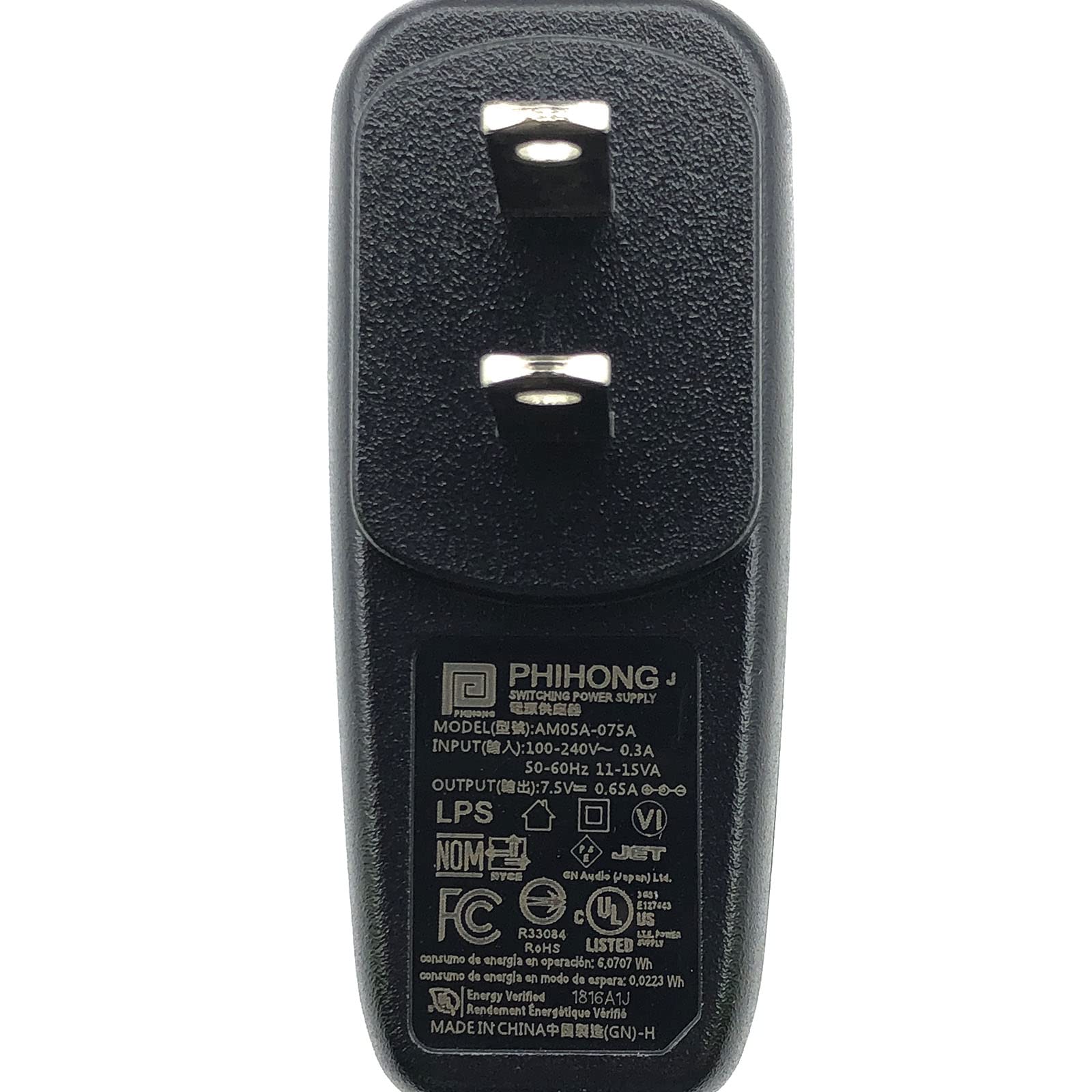 Phihong AM05A-075A AC Adapter 7.5V 0.65A Power Supply 2.5mm