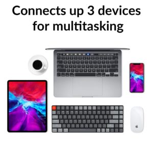 Keychron K3 Ultra-Slim Wireless Mechanical Keyboard Version 2, Hot-swappable 75% Layout Compact 84 Keys Bluetooth RGB Backlight Low Profile Optical Brown Switch for Mac Windows