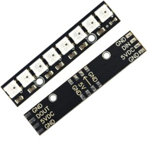 whiteeeen WS2812 5050 LED 8 Bit Channel RGB LEDs Light Stick Full Color-Driven Black Board WS2812B Drivers Integrated Built-in Strip for Arduino Raspberry Pi Development (8 Bits RGB LED Stick (10pcs))