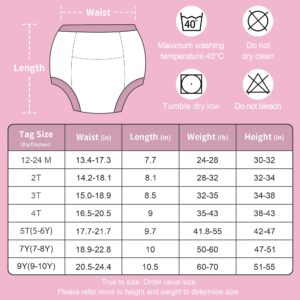 BIG ELEPHANT Baby Girls Training Underwear, Toddler Cotton Potty Training Pants Soft Absorbent, 5-6Y