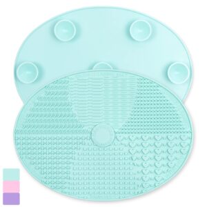 makeup brush cleaner mat silicone brush cleaning mat big size make up brush clean pad with suction cup for makeup brush cleaning (green)