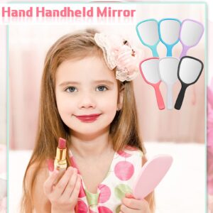 Vinsot Handheld Mirror Bulk Hand Mirrors with Handle Plastic Compact Travel Makeup Cosmetic Mirror Small Hand Held Mirror Portable Vanity Mirror for Home Camping Classroom, 7.09 x 3.15 Inches