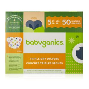 Babyganics Diapers, Size 5, 50 ct, Ultra Absorbent Diapers