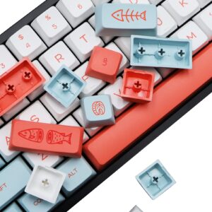 MOLGRIA Salmon MDA Keycaps, 135 Set Custom Keycaps Salmon for Gaming Keyboard, PBT MDA Dye Sublimation Keycaps with Keycap Puller for Gateron Kailh Cherry MX 104/87/74/61 60 Keyboard