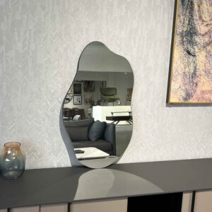 WOOD WORTH Irregular Mirror Wall Decor 19.7 x 33.5 Inch,Frameless Vanity Mirrors for Living Room Bedroom Home Office