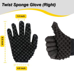 Selalu Curl Sponge Set with Glove, Metal Brush Pick and Twist Comb for Men and Women