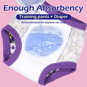 BIG ELEPHANT Baby Girls Training Underwear, Toddler Cotton Potty Training Pants Soft Absorbent, 5-6Y