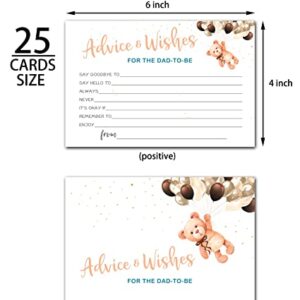 Little Bear Advice And Wishes Cards For The Dad-To-Be, Baby Advice Cards For New Dad, Baby Shower Party Game,Decorations Party Supply，25 Cards(bb012-JYK 004)