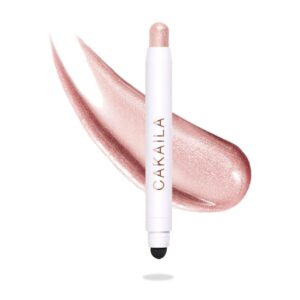 go ho shimmer cream-to-powder eyeshadow stick,2 in 1 eyeshadow pencil crayon eye brightener stick,smooth easy to color waterproof,08 pink white shimmer