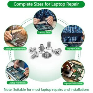 633pcs Laptop Screws, M.2 NVMe SSD Mounting Screw Kit, M2 M2.5 M3 Notebook Computer Screw Set with Screwdriver for Asus Gigabyte MSI Motherboards Compatible with IBM/HP/Dell Lenovo/Samsung/Sony