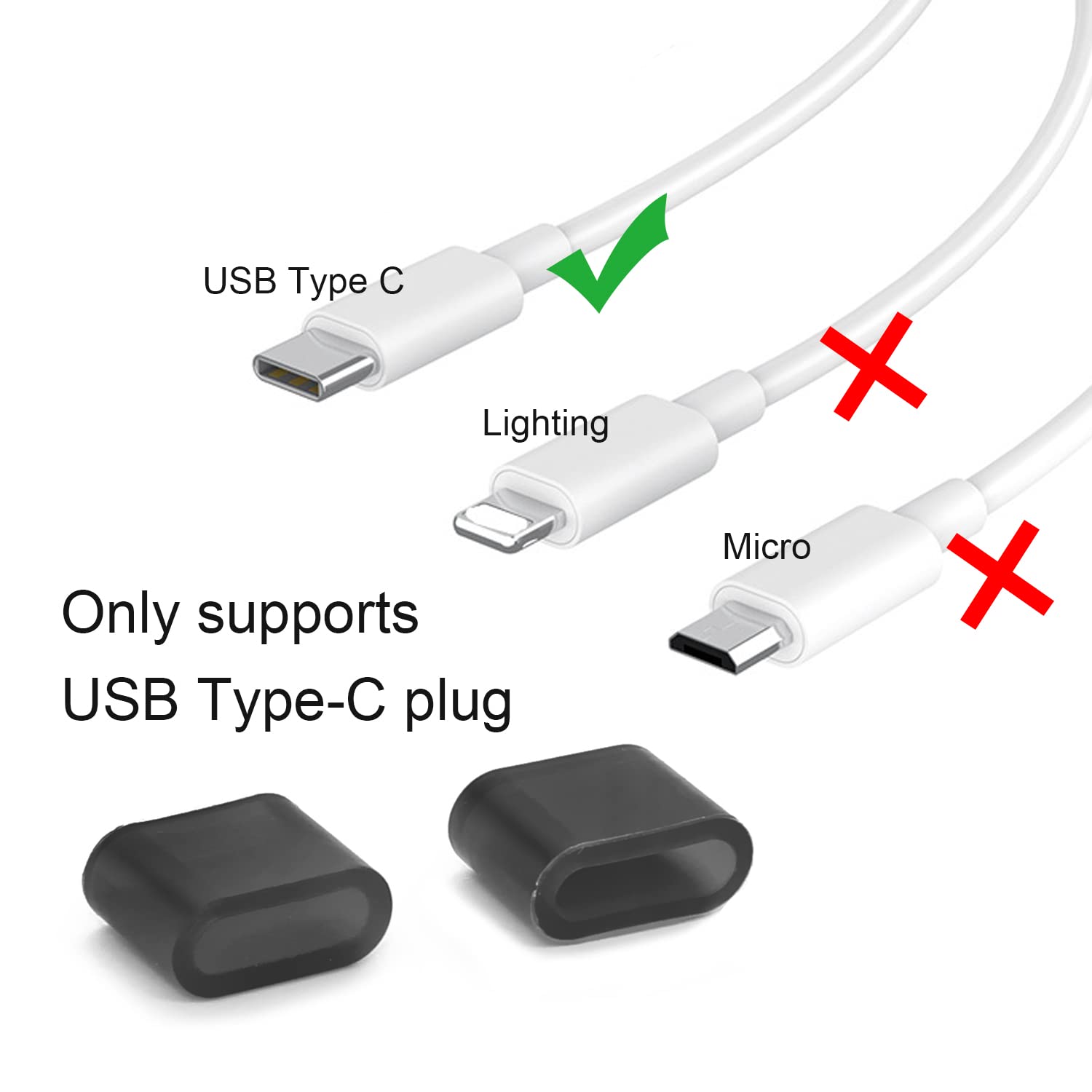 USB Type C Cover Dust Cap Silicone Protectors Port Anti Dust Plug (USB C Cap)