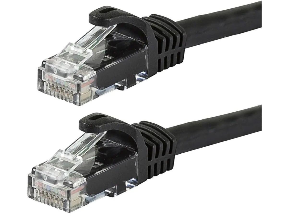 Monoprice Cat6 Ethernet Patch Cable - 10 Feet - Black (12 Pack) Snagless RJ45, Stranded, 550MHz, UTP, Pure Bare Copper Wire, 24AWG - Flexboot Series