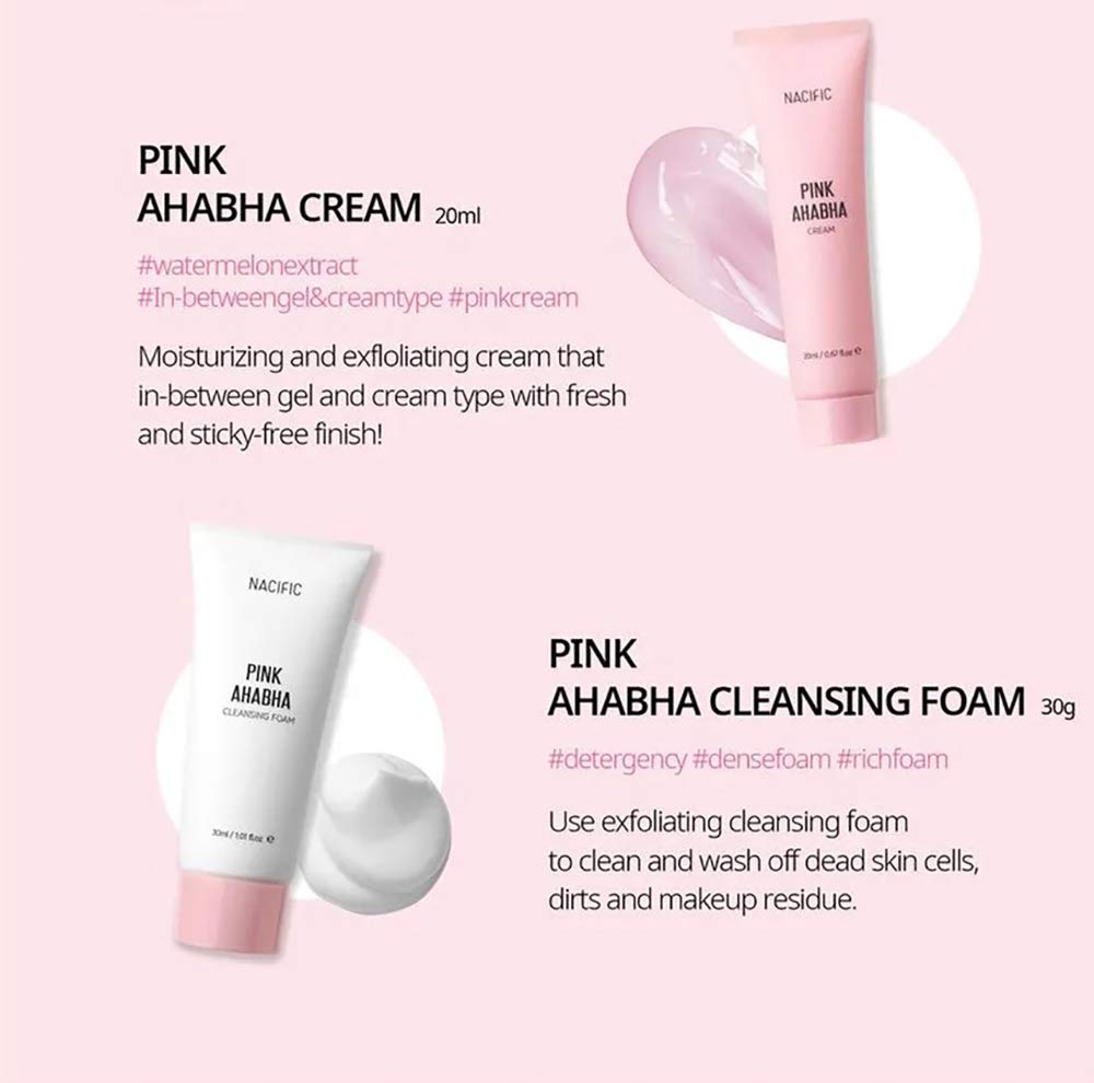 Nacific x Stray Kids Pink AHA BHA Kit ( Cleansing Foam, Toner, Serum, Cream ) Travel Size Skin Care Set with 4 Photocards (random) by KOSBEAUTY