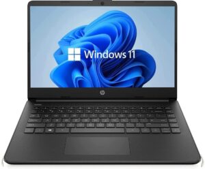 hp newest 14" flagship laptop, windows 11 os, amd dual-core processor up to 2.60 ghz, 4gb ram, 128gb ssd, webcam,