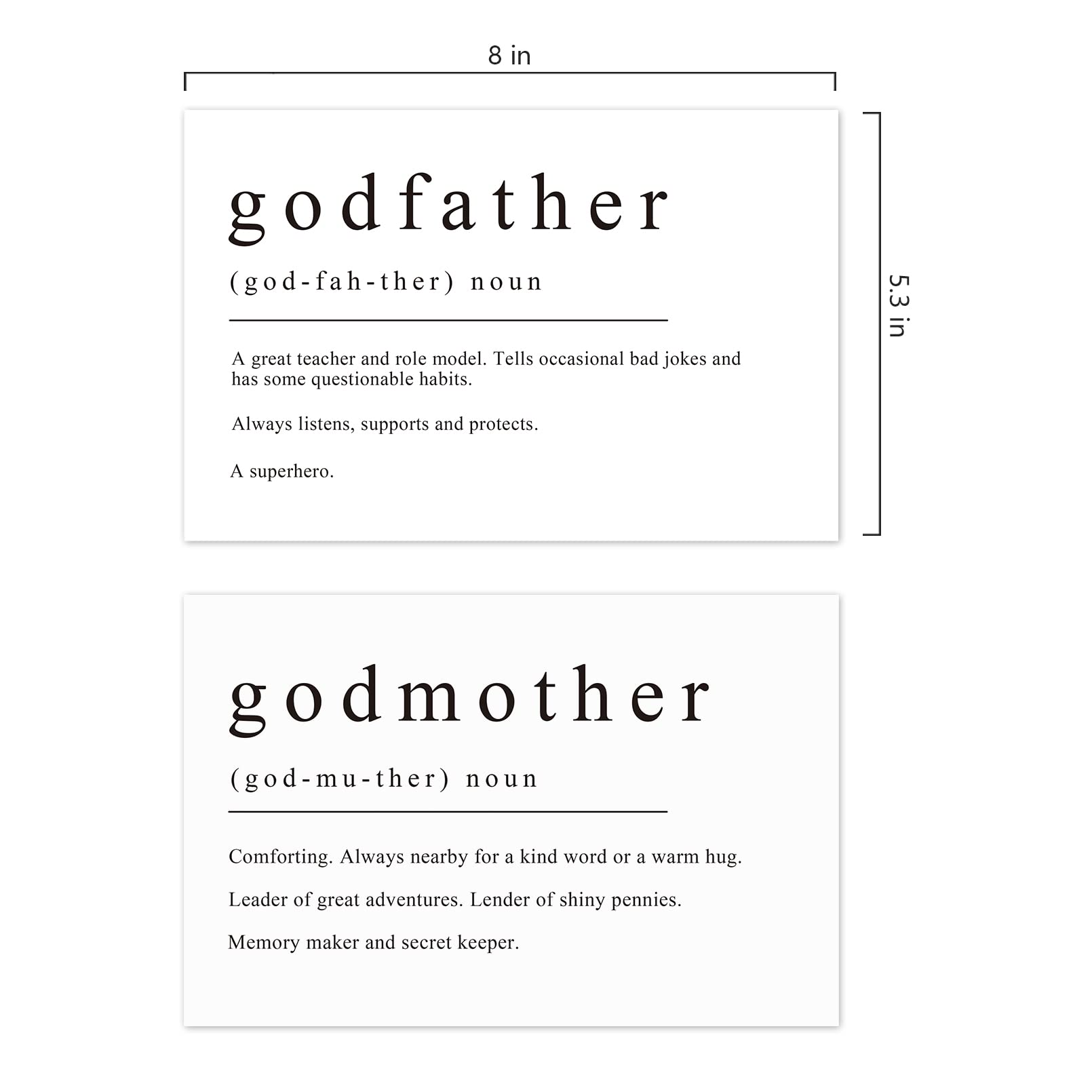 Godparents Proposal Cards, Set of 2, Will You Be My Godmother/Godfather Card