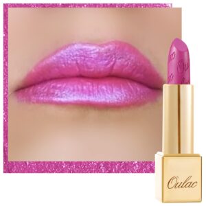 Oulac Pink Lipstick for Women with Metallic 3D Shine Lightweight Hydrating Formula, High Impact Lip Color, Full Coverage Lip Makeup, Velocity(15)