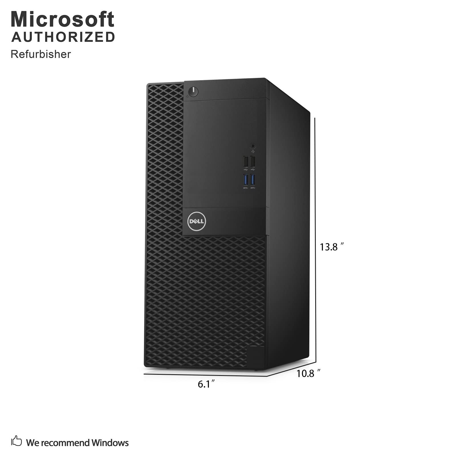 Dell OptiPlex 3050 Tower High Performance Desktop Computer, Intel Quad Core i7-6700 up to 4.0GHz, 16G DDR4, 1T, WiFi, BT, 4K Support, DP, HDMI, Win 10 Pro 64 English/Spanish/French (Renewed)