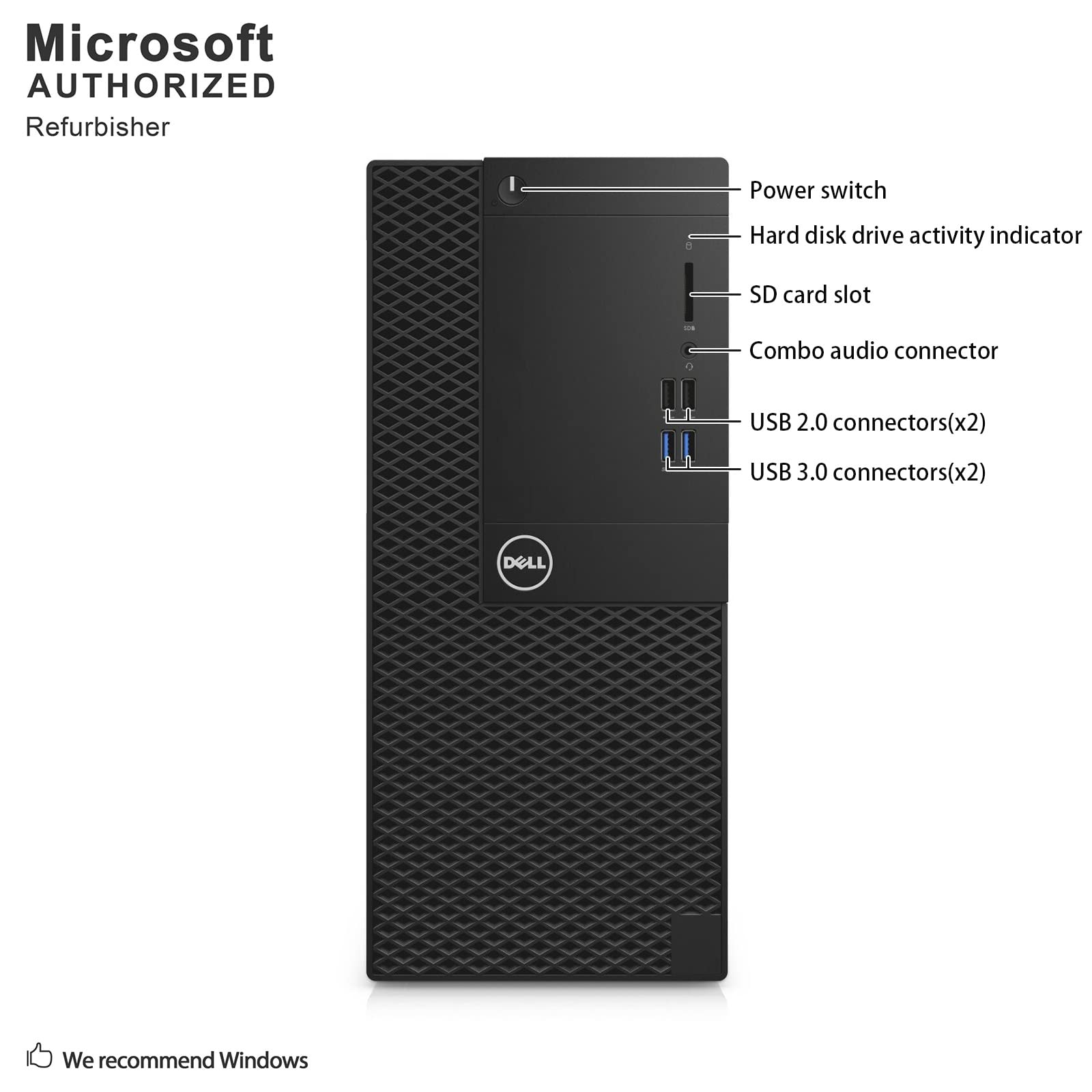 Dell OptiPlex 3050 Tower High Performance Desktop Computer, Intel Quad Core i7-6700 up to 4.0GHz, 16G DDR4, 1T, WiFi, BT, 4K Support, DP, HDMI, Win 10 Pro 64 English/Spanish/French (Renewed)