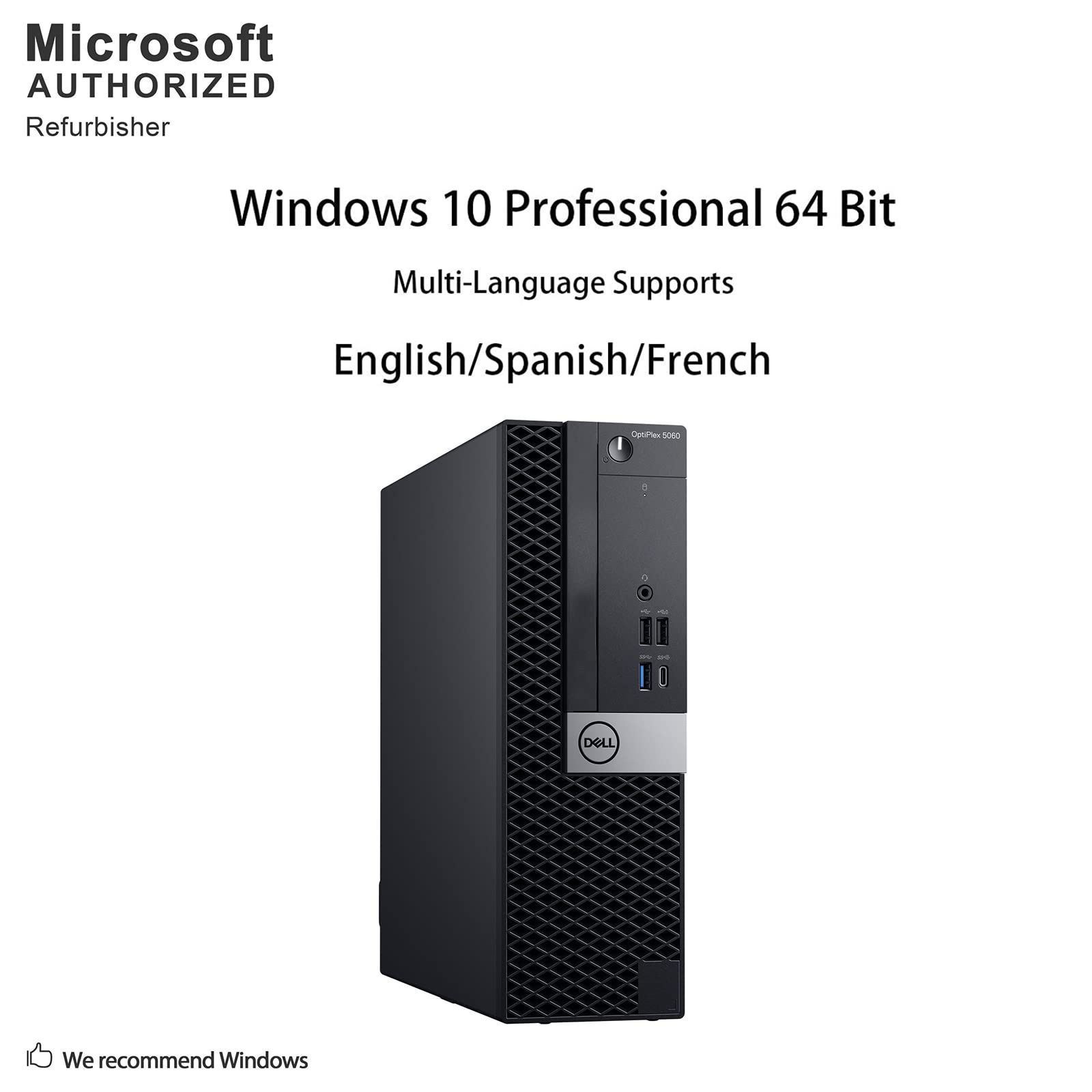 Dell OptiPlex 5060 SFF High Performance Desktop Computer, Intel Six Core i5-8500 up to 4.1GHz, 16G DDR4, 256G SSD, WiFi, BT, 4K Support, DP, Windows 10 Pro 64 Bit English/Spanish/French (Renewed)