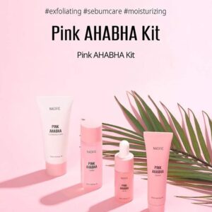 Nacific x Stray Kids Pink AHA BHA Kit ( Cleansing Foam, Toner, Serum, Cream ) Travel Size Skin Care Set with 4 Photocards (random) by KOSBEAUTY