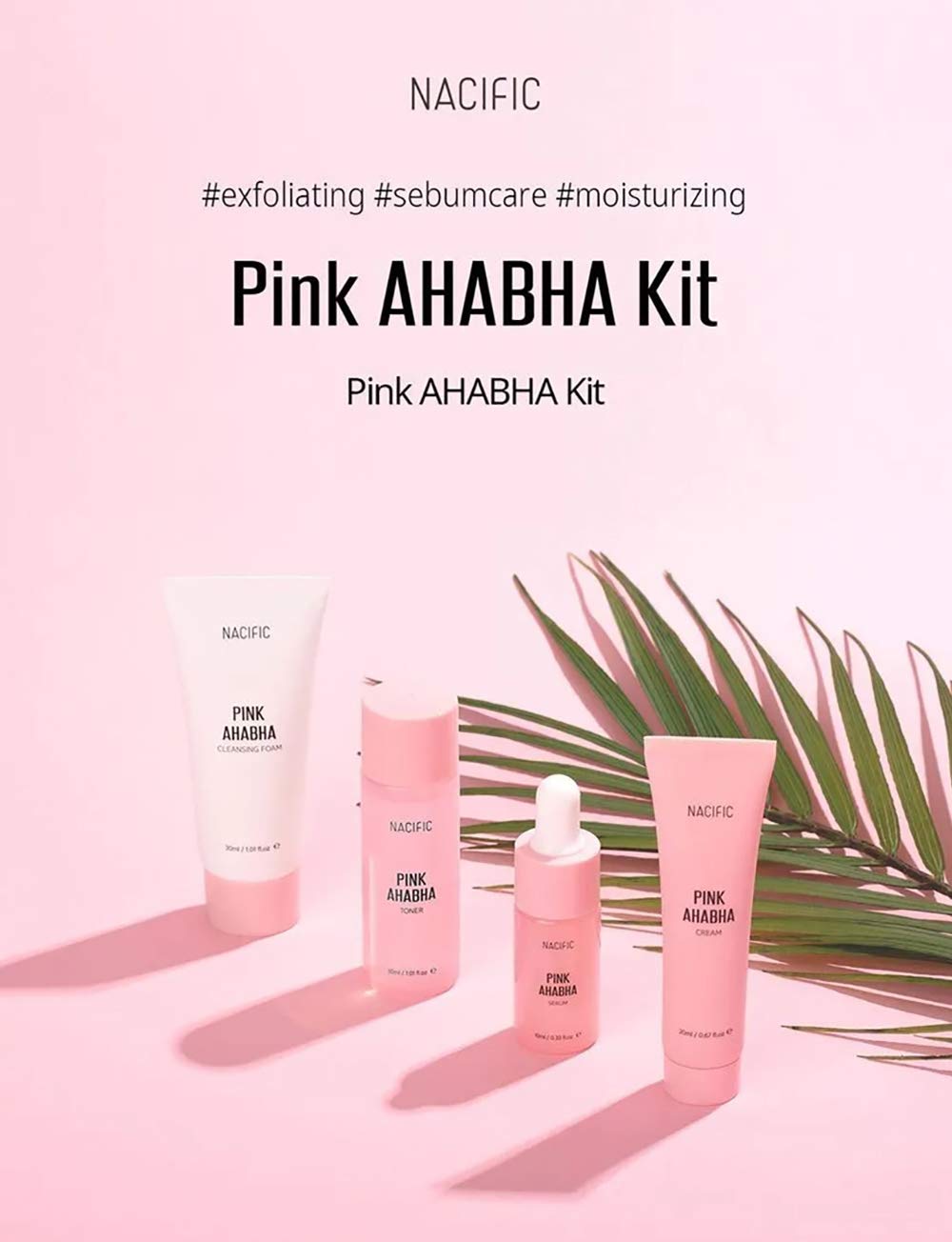 Nacific x Stray Kids Pink AHA BHA Kit ( Cleansing Foam, Toner, Serum, Cream ) Travel Size Skin Care Set with 4 Photocards (random) by KOSBEAUTY