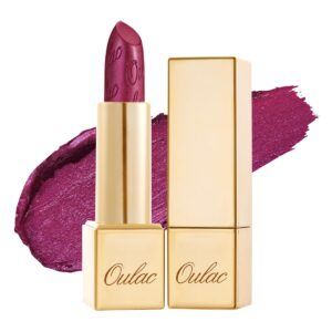 Oulac Purple Lipstick for Women with Metallic 3D Shine Lightweight Hydrating Formula, High Impact Lip Color, Vegan Beauty, Full Coverage Lip Makeup, Sugar Plum (04)