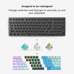 Glorious GMMK 2 Gaming Keyboard Base - Full Size Barebones Kit- Hot Swappable Black Mechanical Keyboard - Modular, Wired, RGB Backlit,- PC Setup Accessories - 96%, Black