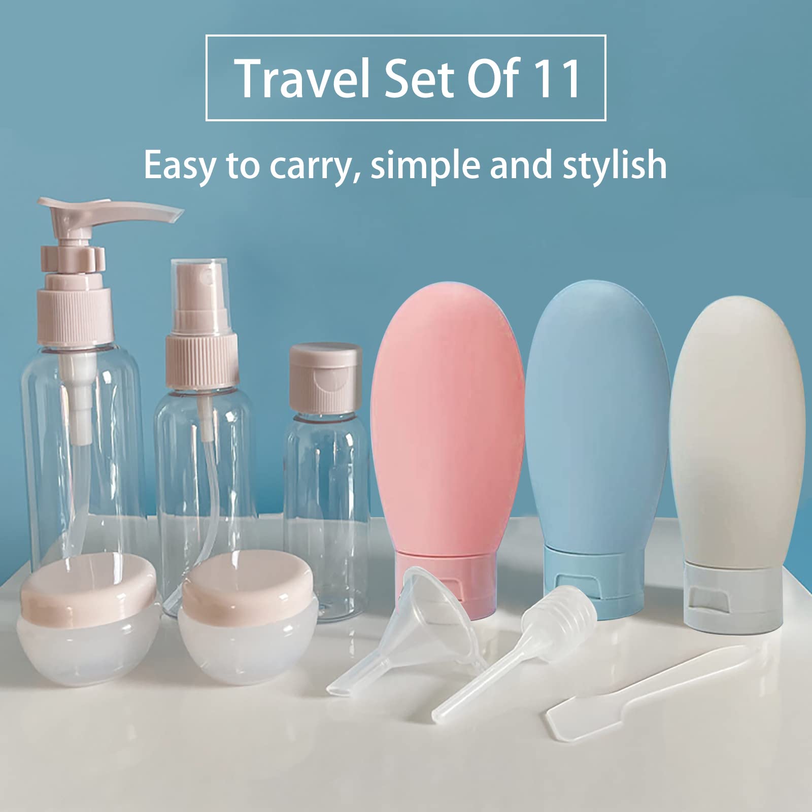 12 Pack Tsa approved travel bottles-Travel size toiletries containers-Refillable cosmetic containers-2oz 3oz Travel bottles tsa approved-Travel containers for toiletries leak proof (BPA Free)